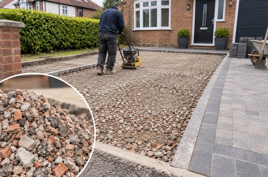 Sub-base for roads, driveways